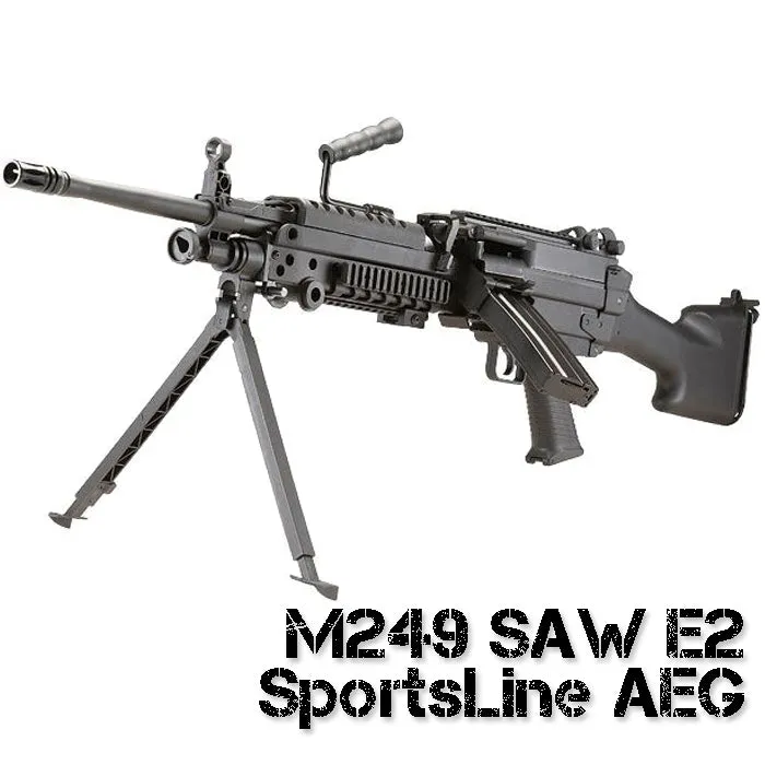 S&T M249 SAW E2 AEG mitraliera airsoft negru full-auto