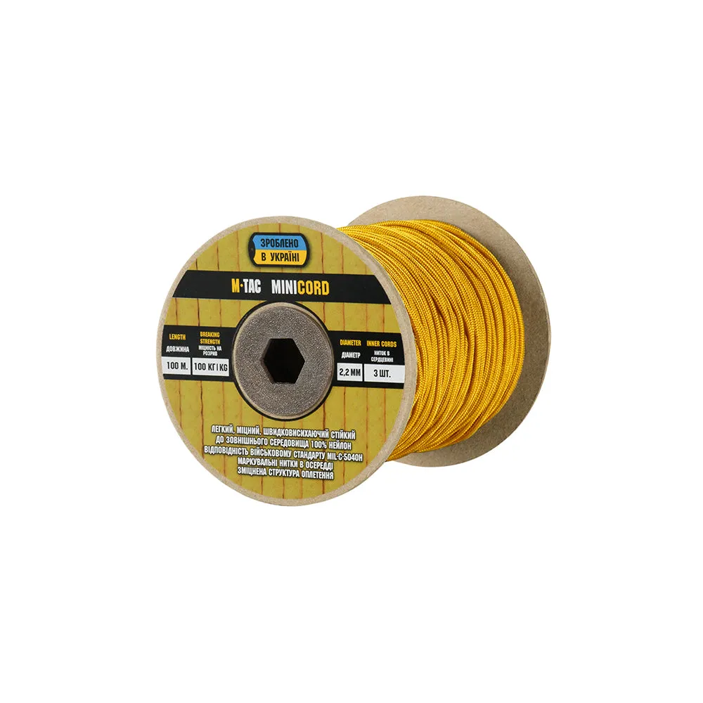 M-Tac Minicord paracord 100m galben auriu rezistent