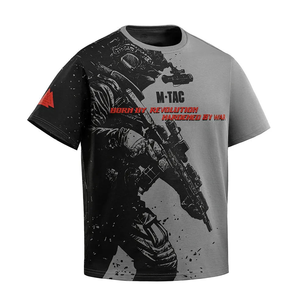M-Tac Warrior tricou gri deschis oversize bumbac