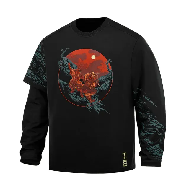 M-Tac Two Samurai hanorac negru oversized bumbac