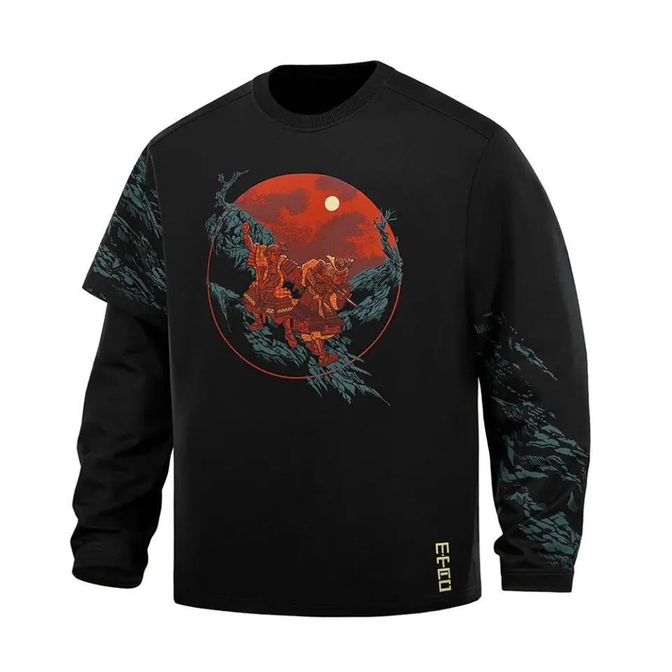 M-Tac Two Samurai hanorac negru oversized bumbac