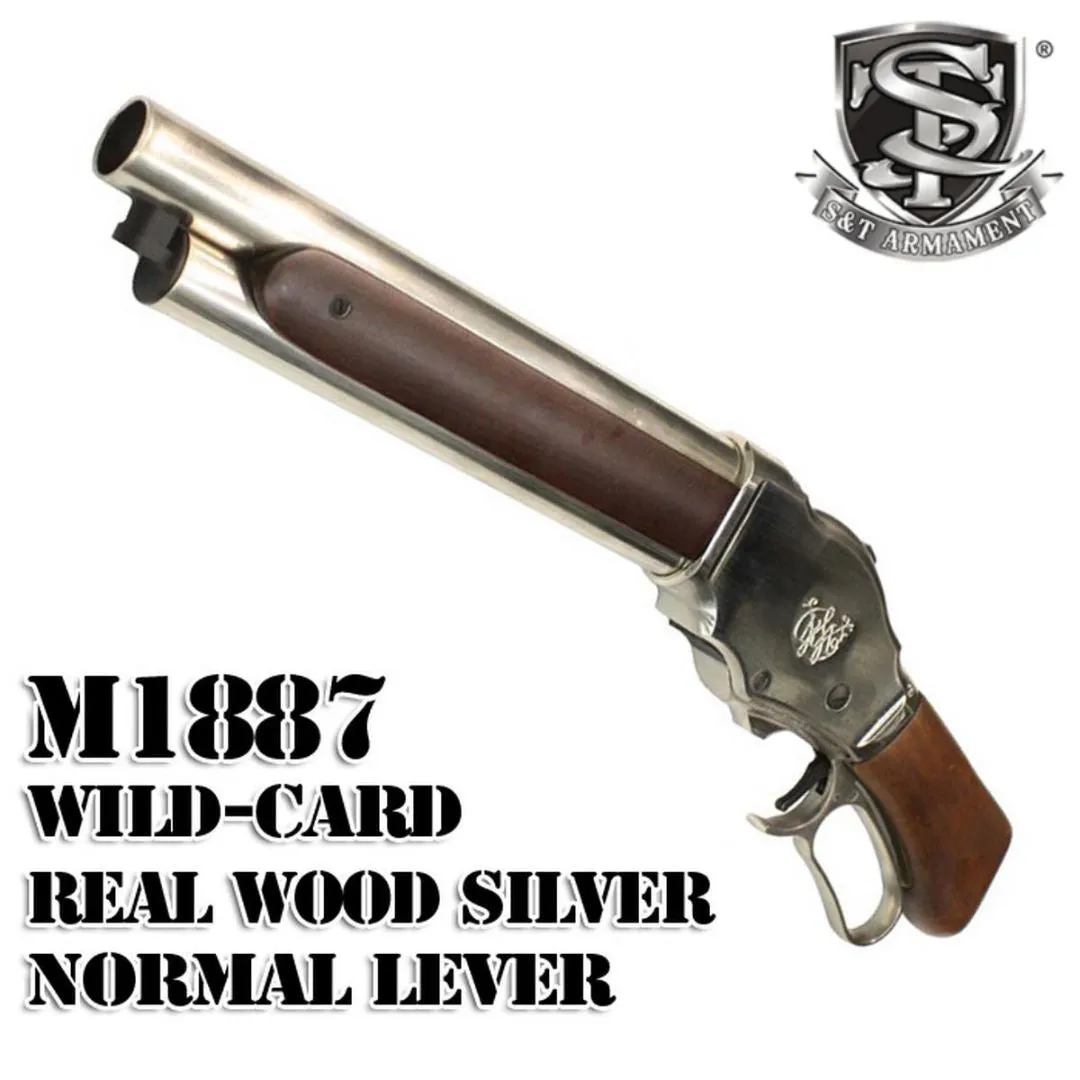 S&T M1887 Wild Card shotgun gaz lemn real argintiu