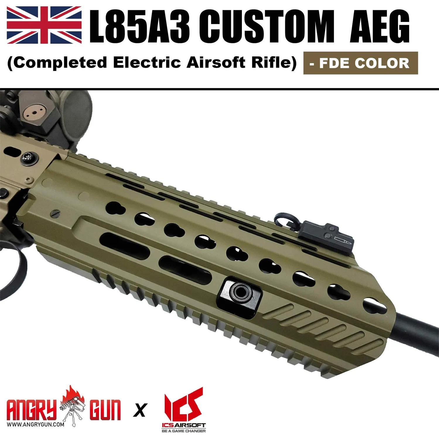 AngryGun ICS L85A3 pușcă airsoft electrică neagră 310 FPS