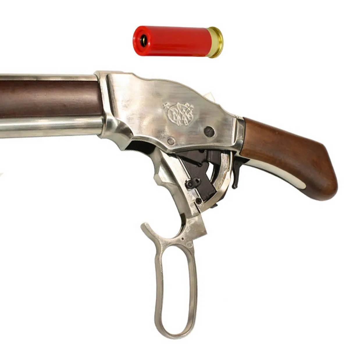 S&T M1887 Wild Card shotgun gaz lemn real argintiu