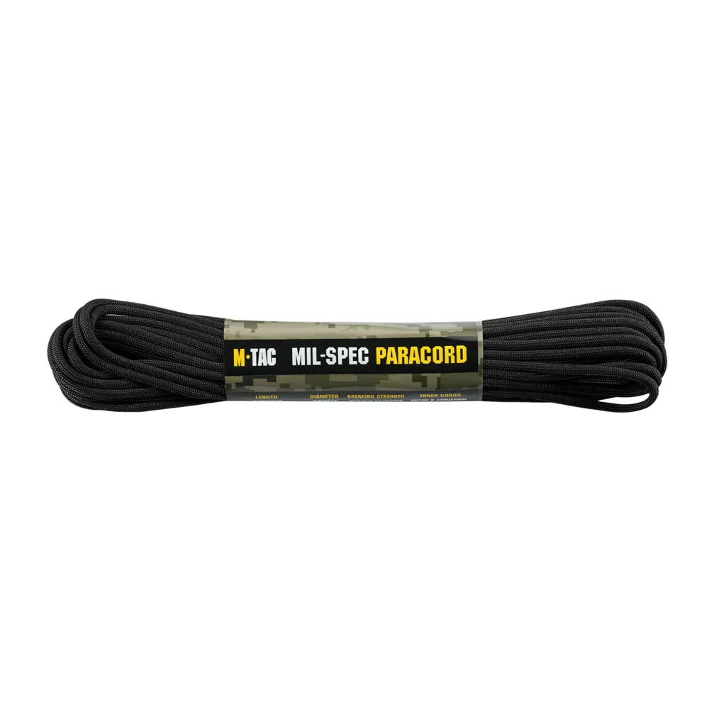 Paracord M-Tac 550 Mil-Spec negru 15 m 270 kg