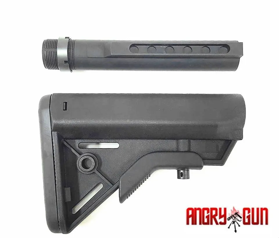 Angrygun M4 SOPMOD pat airsoft cu buffer tube CNC Marui MWS