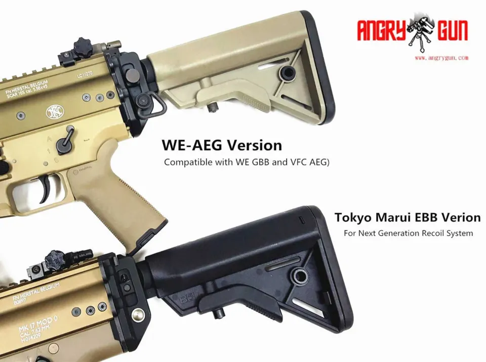 Angrygun Scar Gen II Stock Adapter 2.1 adaptor WE AEG