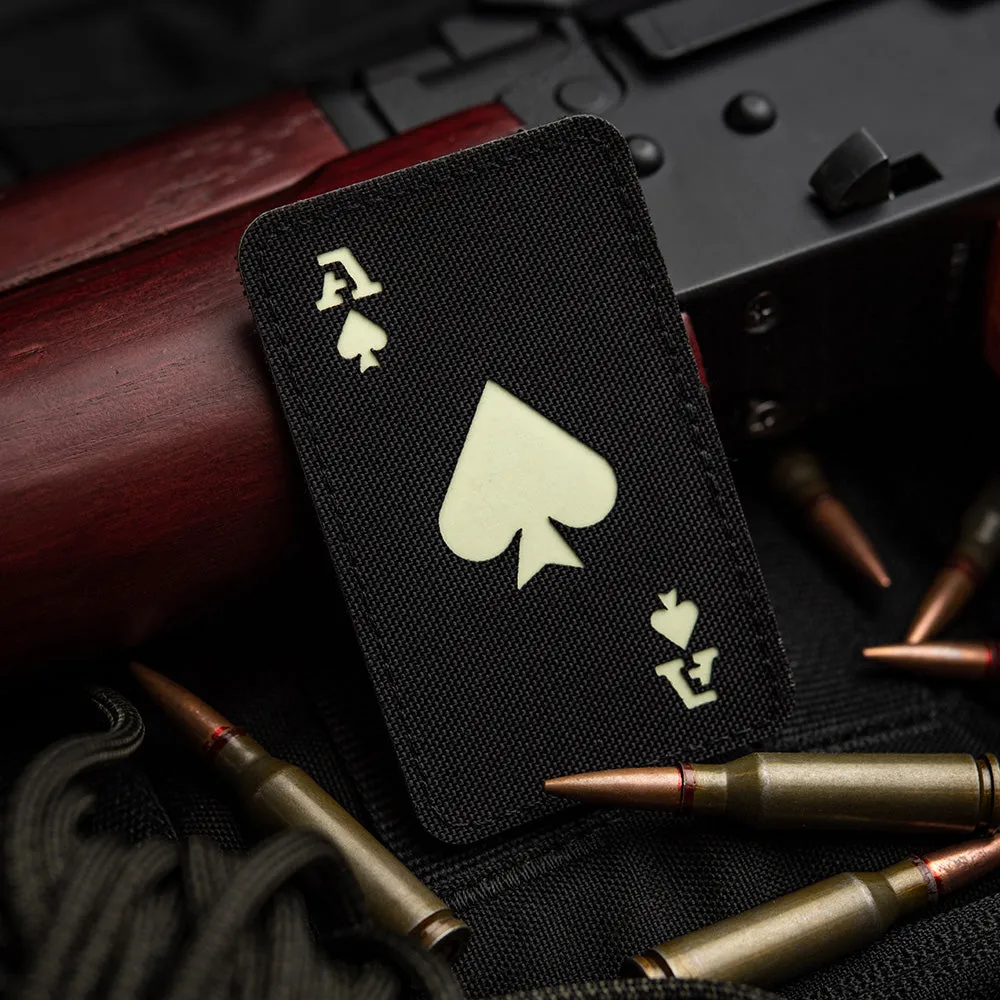 M-Tac Ace of Spades patch negru fosforescent 80 mm