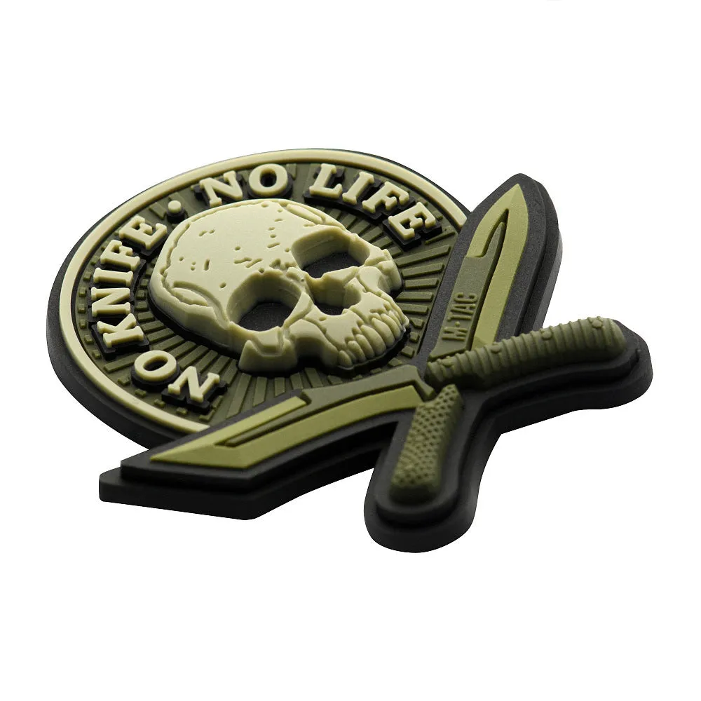 Patch M-Tac No Knife-No Life PVC olive 5x5 cm