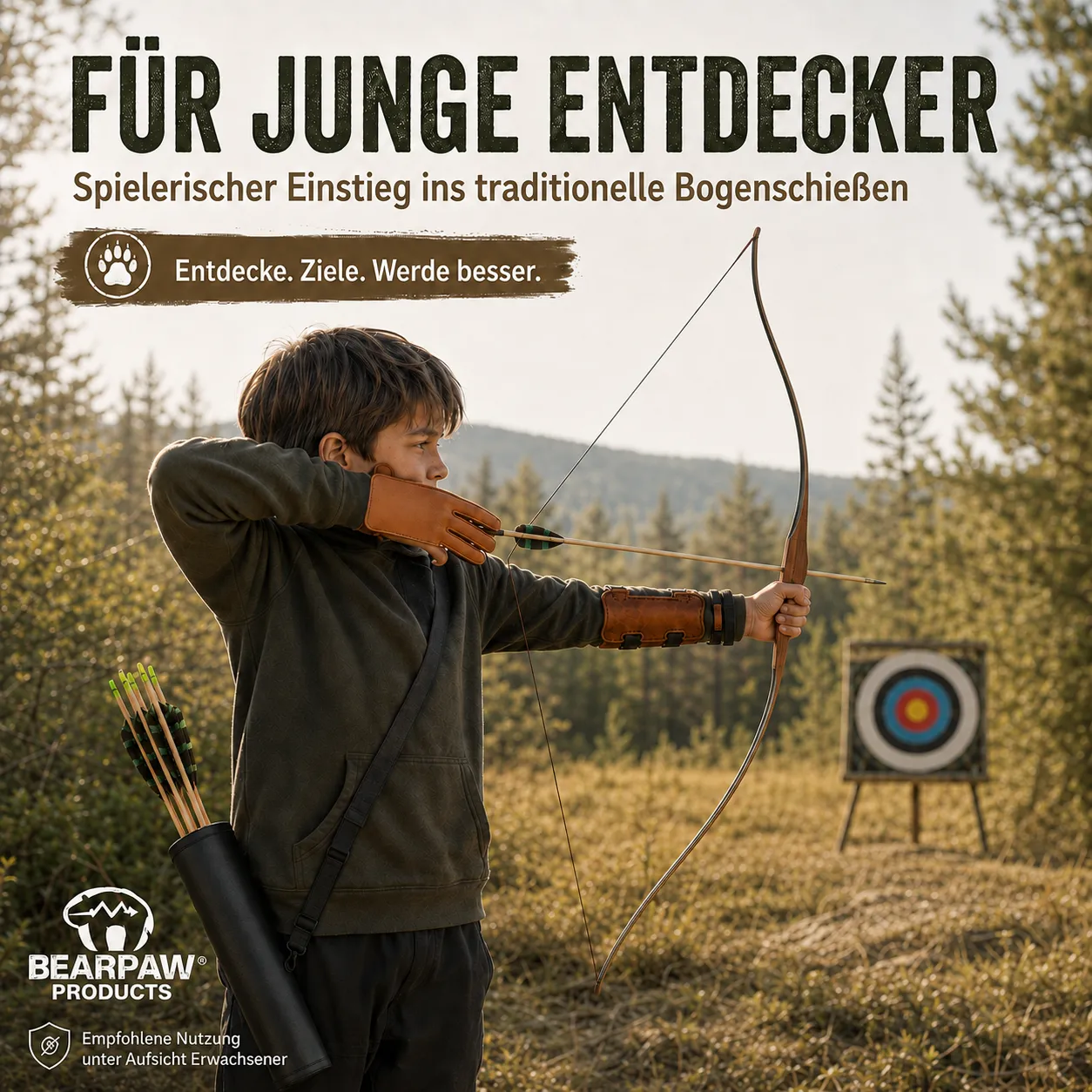 Bear Paw Penthalon Little Sioux set longbow copii RH