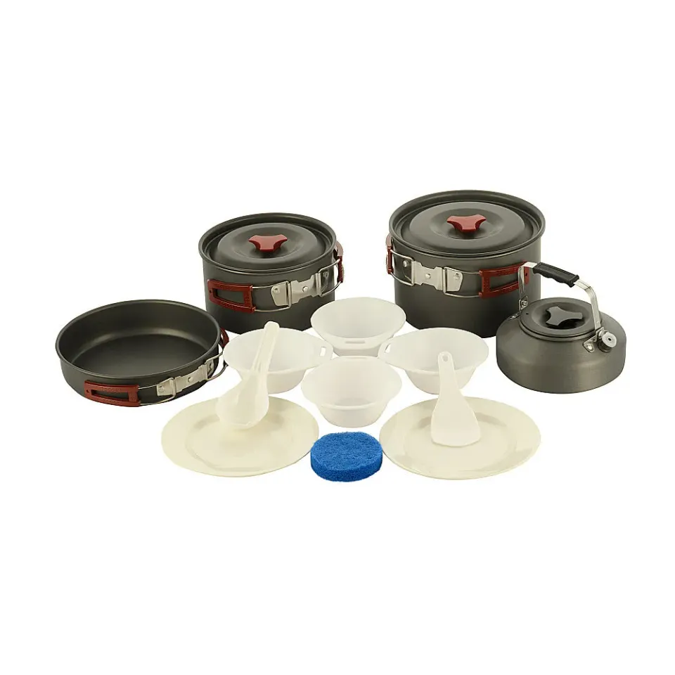 M-Tac Crockery set vesela camping gri aluminiu 4-5 persoane