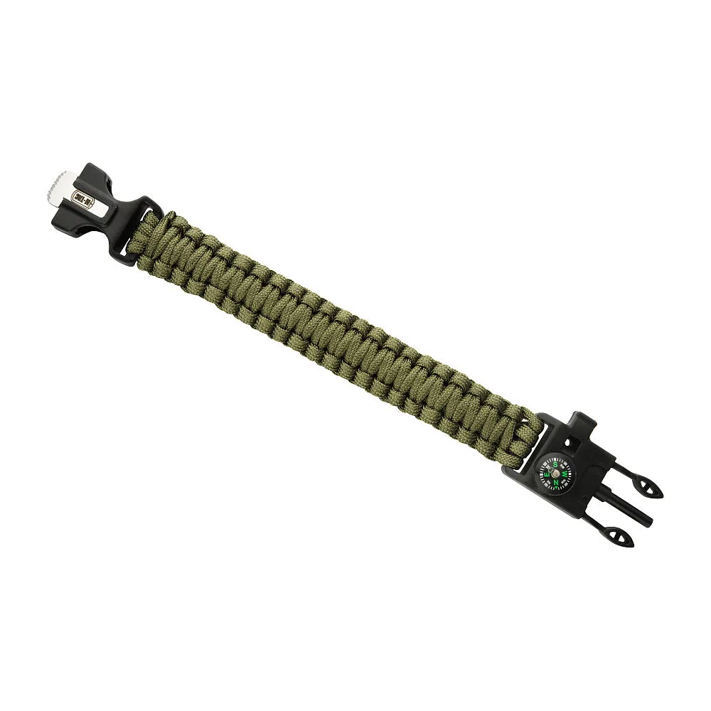 M-Tac Survival bratara paracord Olive M cu busola