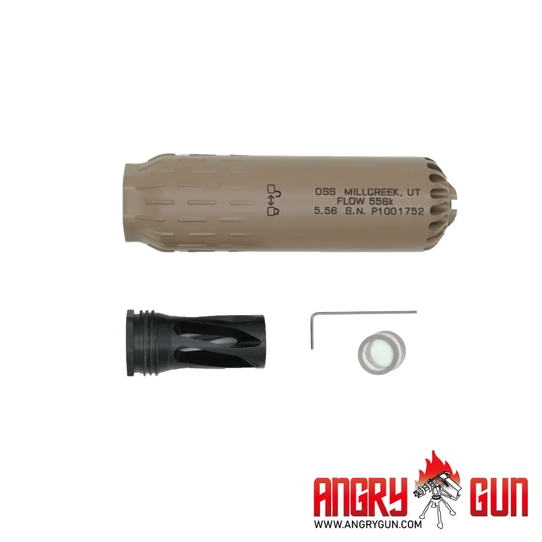 ANGRYGUN Flow 556K amortizor airsoft negru mat 5.5 inch