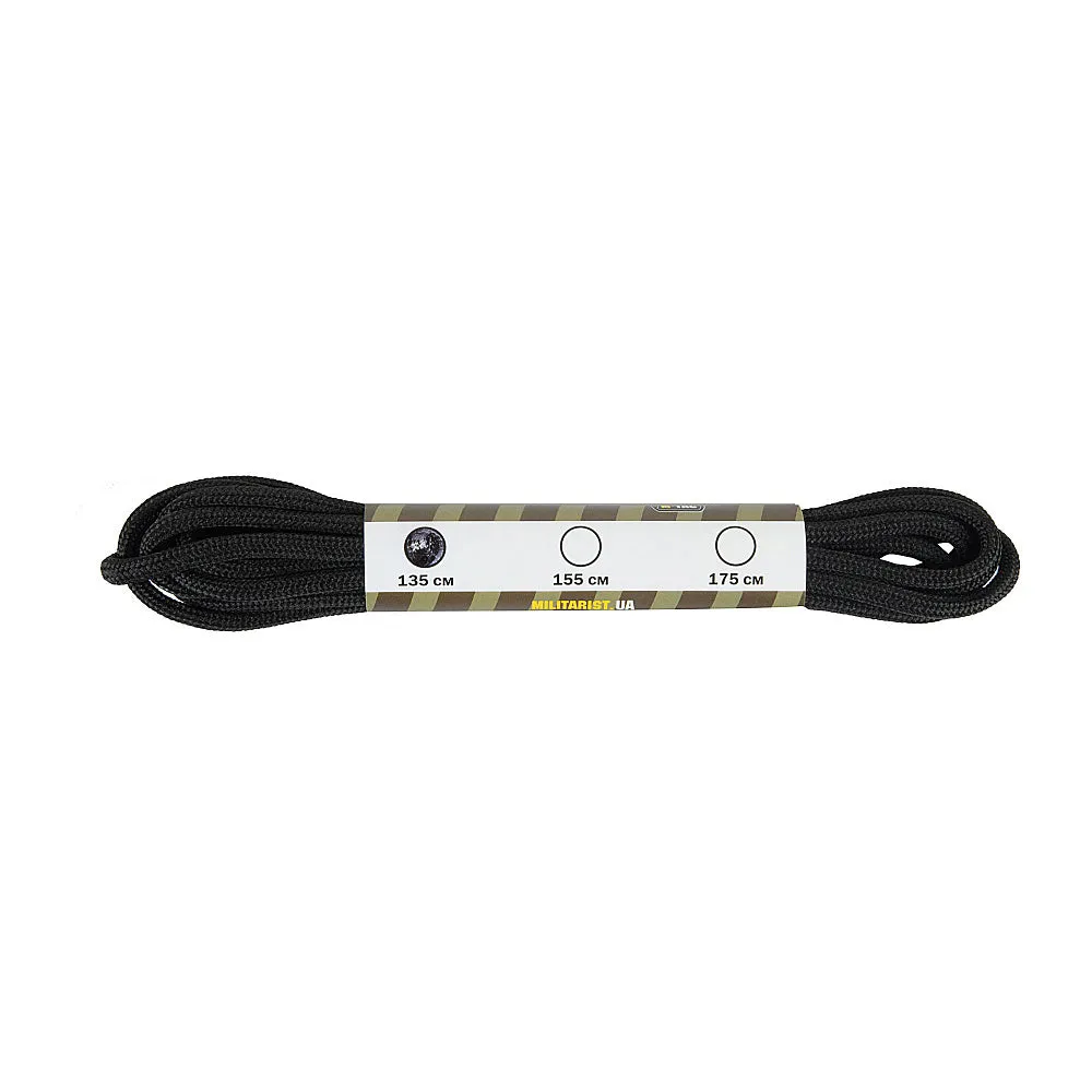 M-Tac sireturi hidrofuge negre 135 cm nylon rotunde