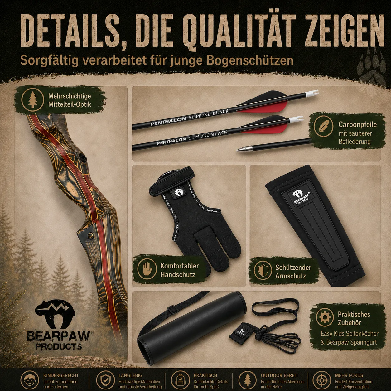 Penthalon set arc copii incepatori RH 10-14 lbs