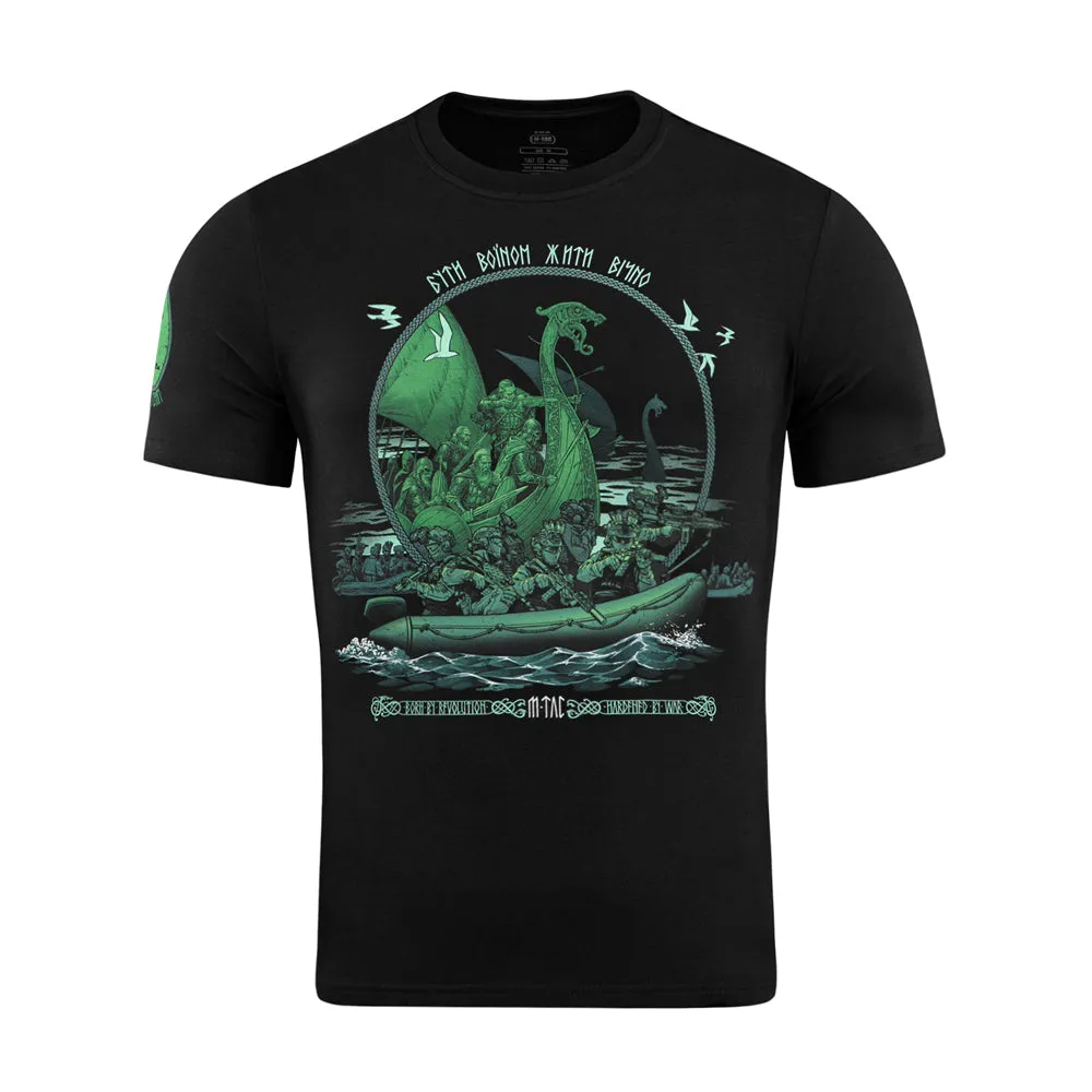 M-Tac Drakar tricou negru bumbac cu elastan