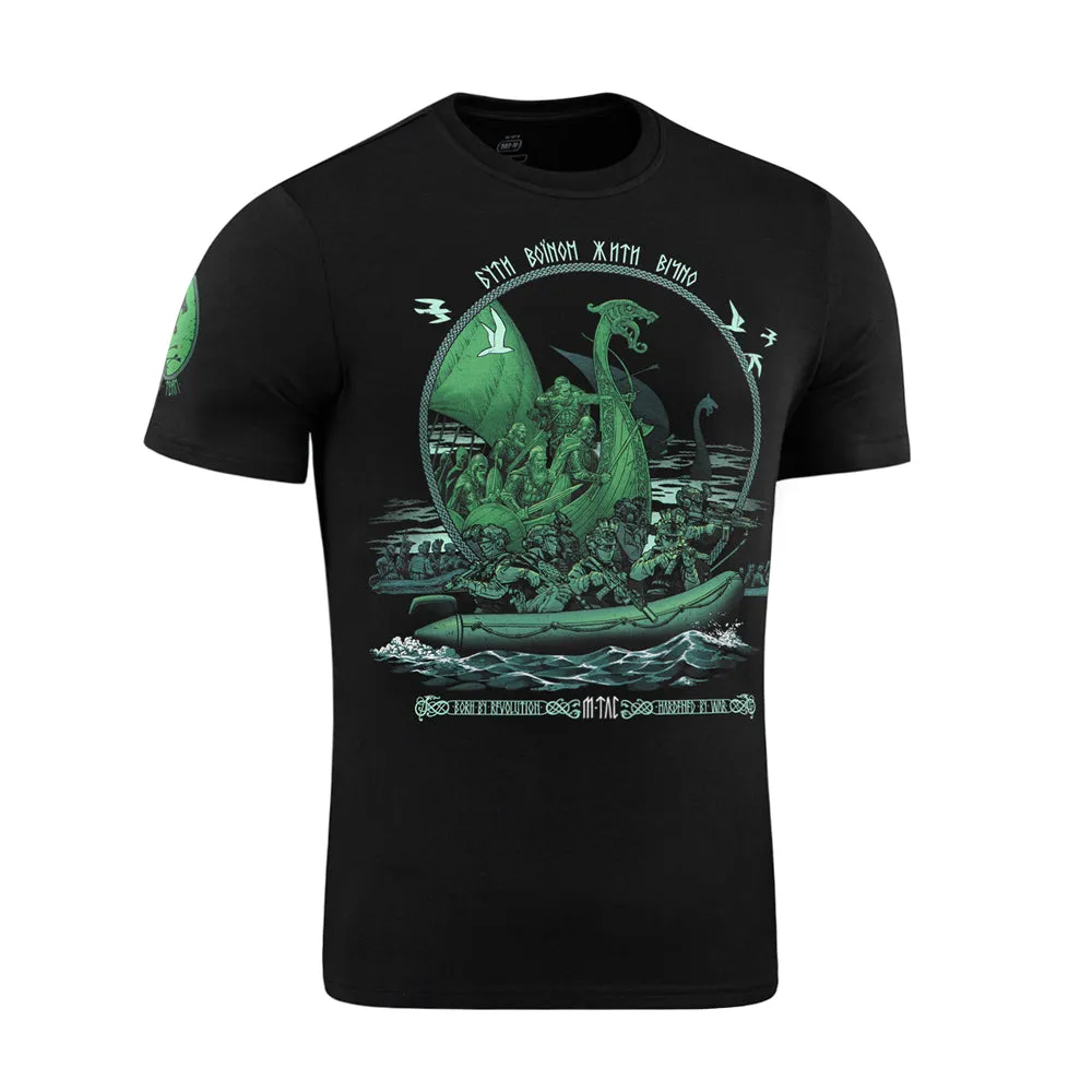 M-Tac Drakar tricou negru bumbac cu elastan