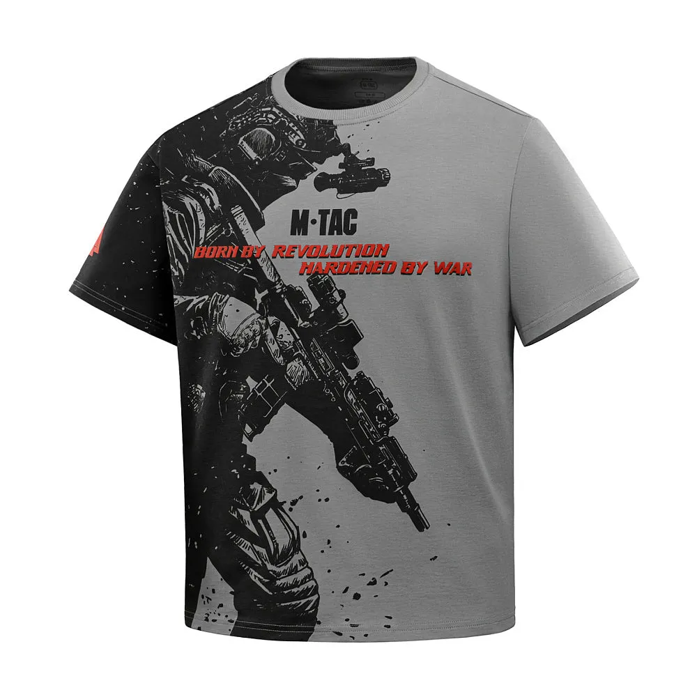 M-Tac Warrior tricou gri deschis oversize bumbac