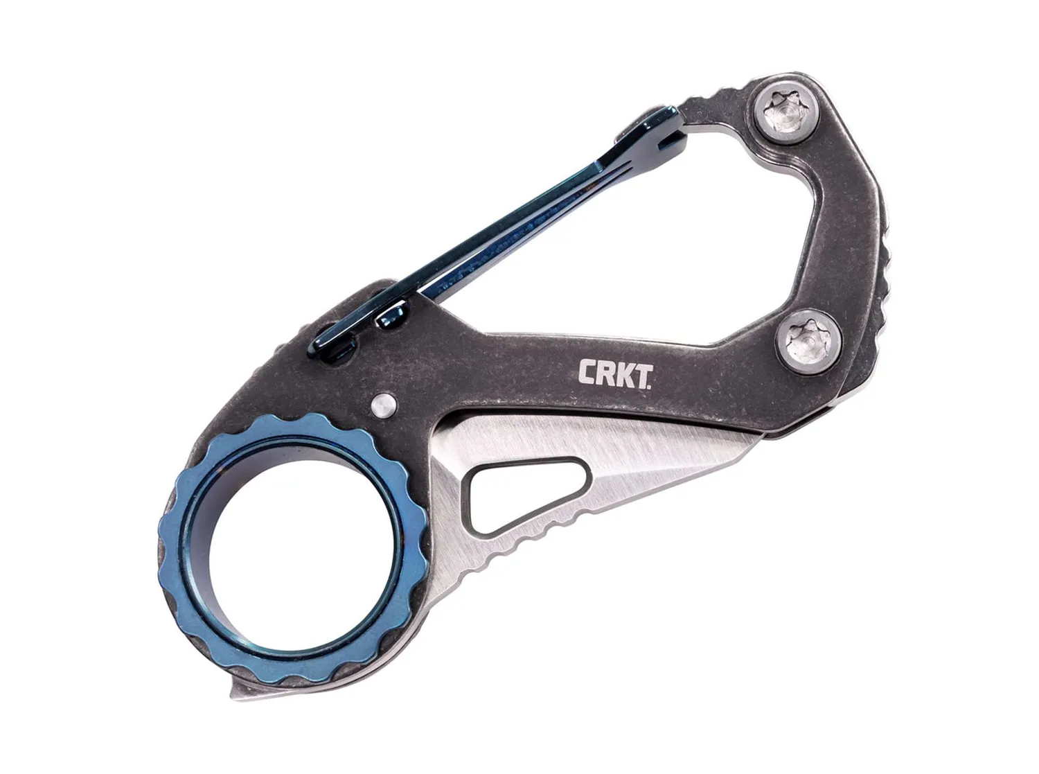 CRKT Compano Sheepfoot briceag EDC carabiner negru