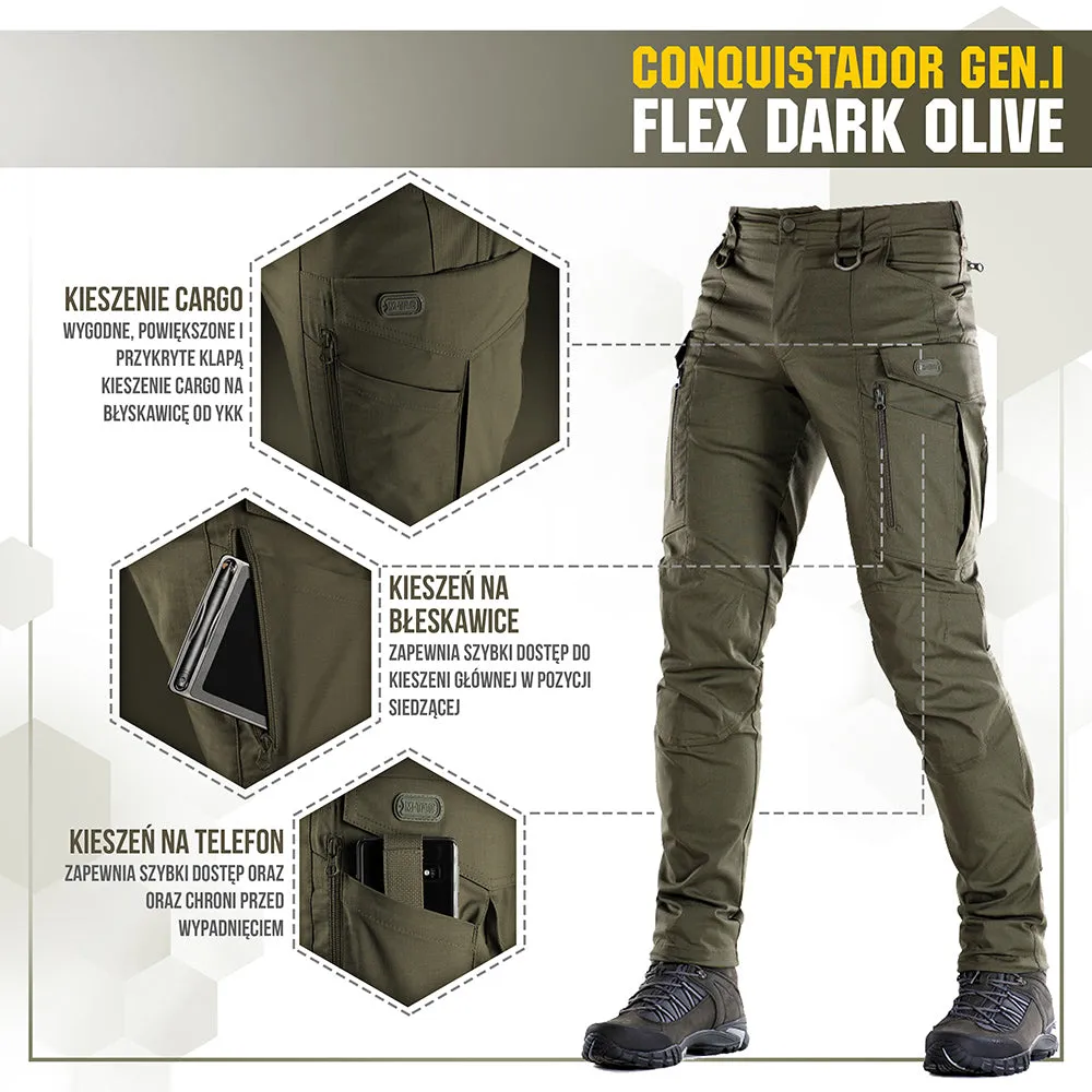 M-Tac Conquistador Gen.I Flex pantaloni dark olive
