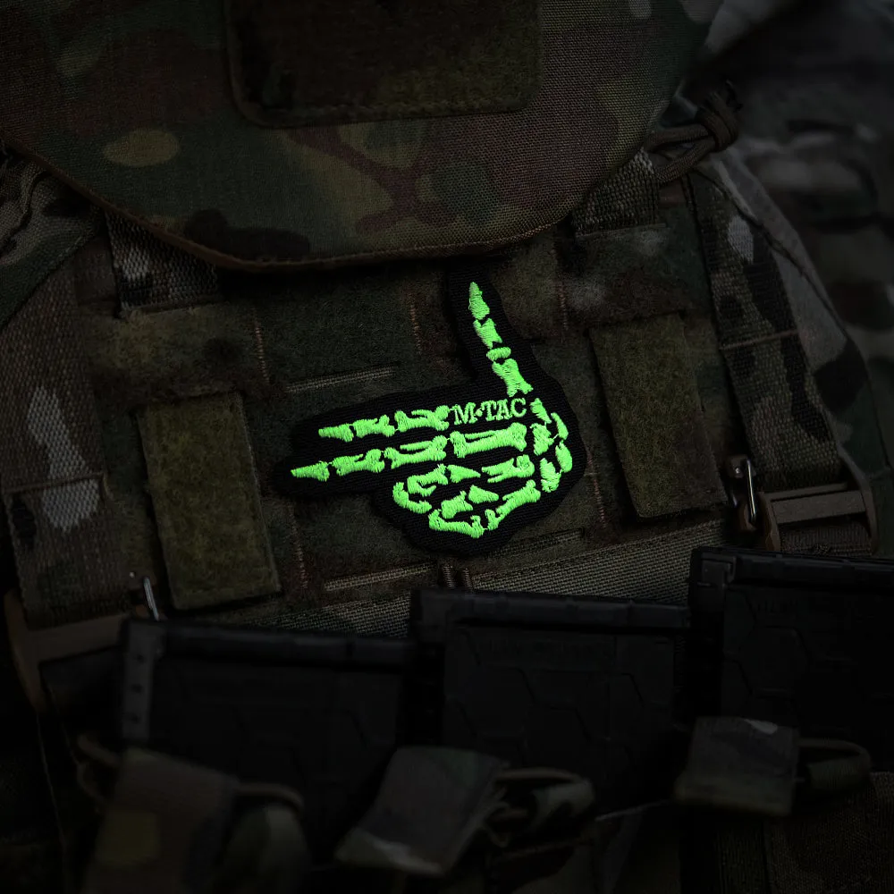 M-Tac Skeleton Shooter patch negru fosforescent velcro
