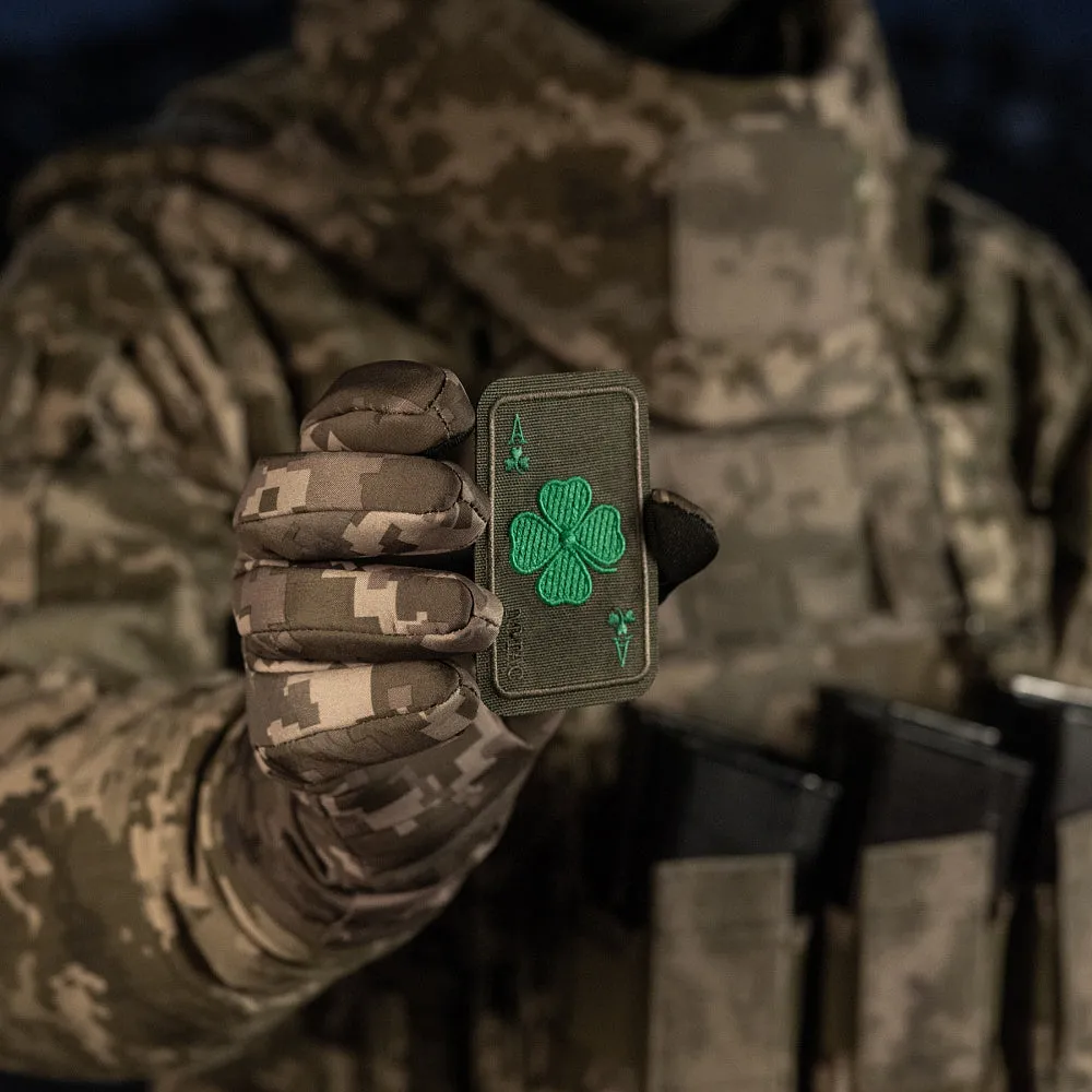M-Tac Lucky Card patch brodat trifoi Ranger Green