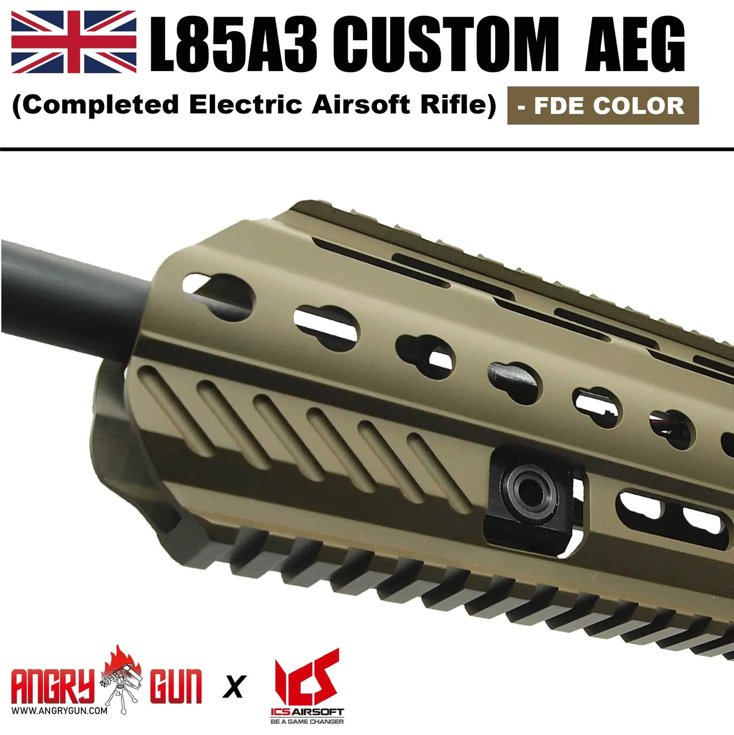 AngryGun ICS L85A3 pușcă airsoft electrică neagră 310 FPS