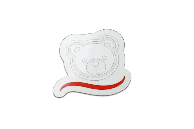 CubySoft Bear sticker vinil alb 4,7 cm