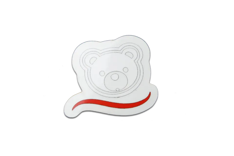 CubySoft Bear sticker vinil alb 4,7 cm