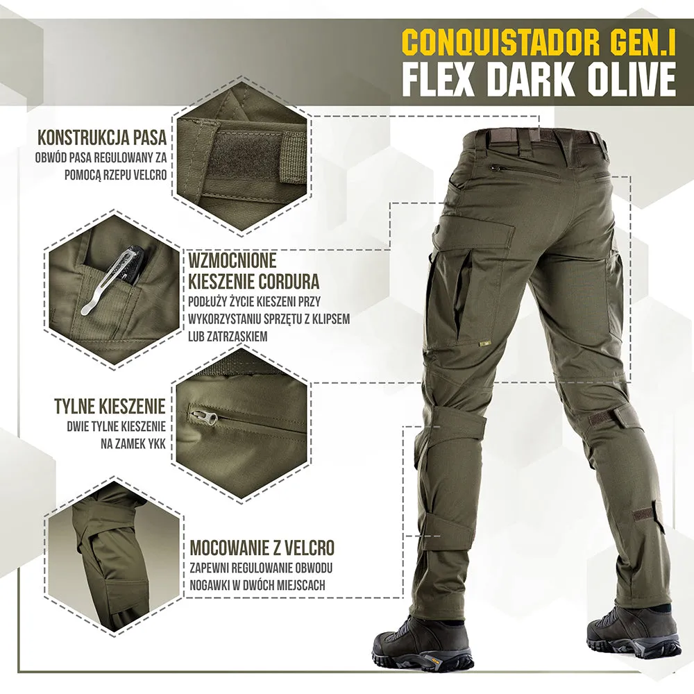 M-Tac Conquistador Gen.I Flex pantaloni dark olive