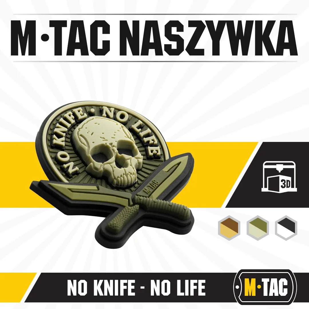 Patch M-Tac No Knife-No Life PVC olive 5x5 cm