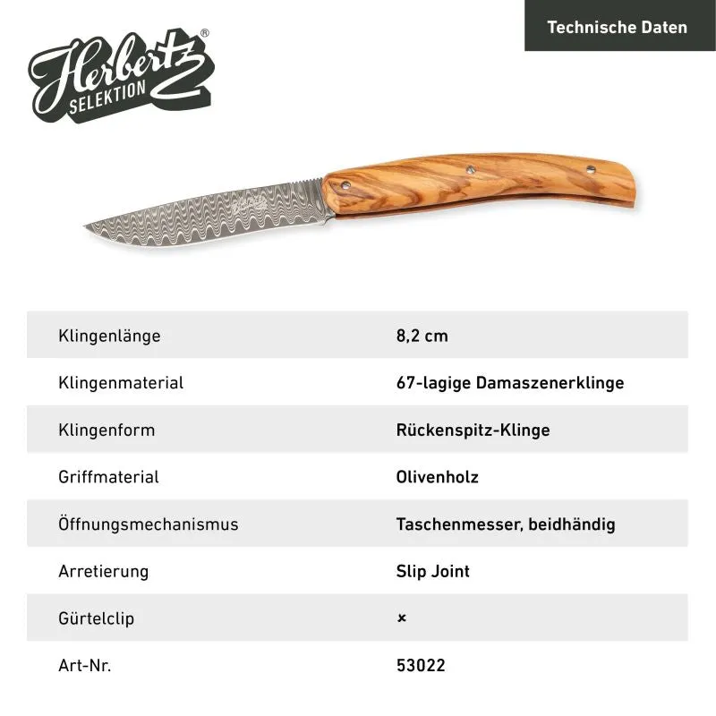 Herbertz Selektion Taschenmesser briceag damasc maslin