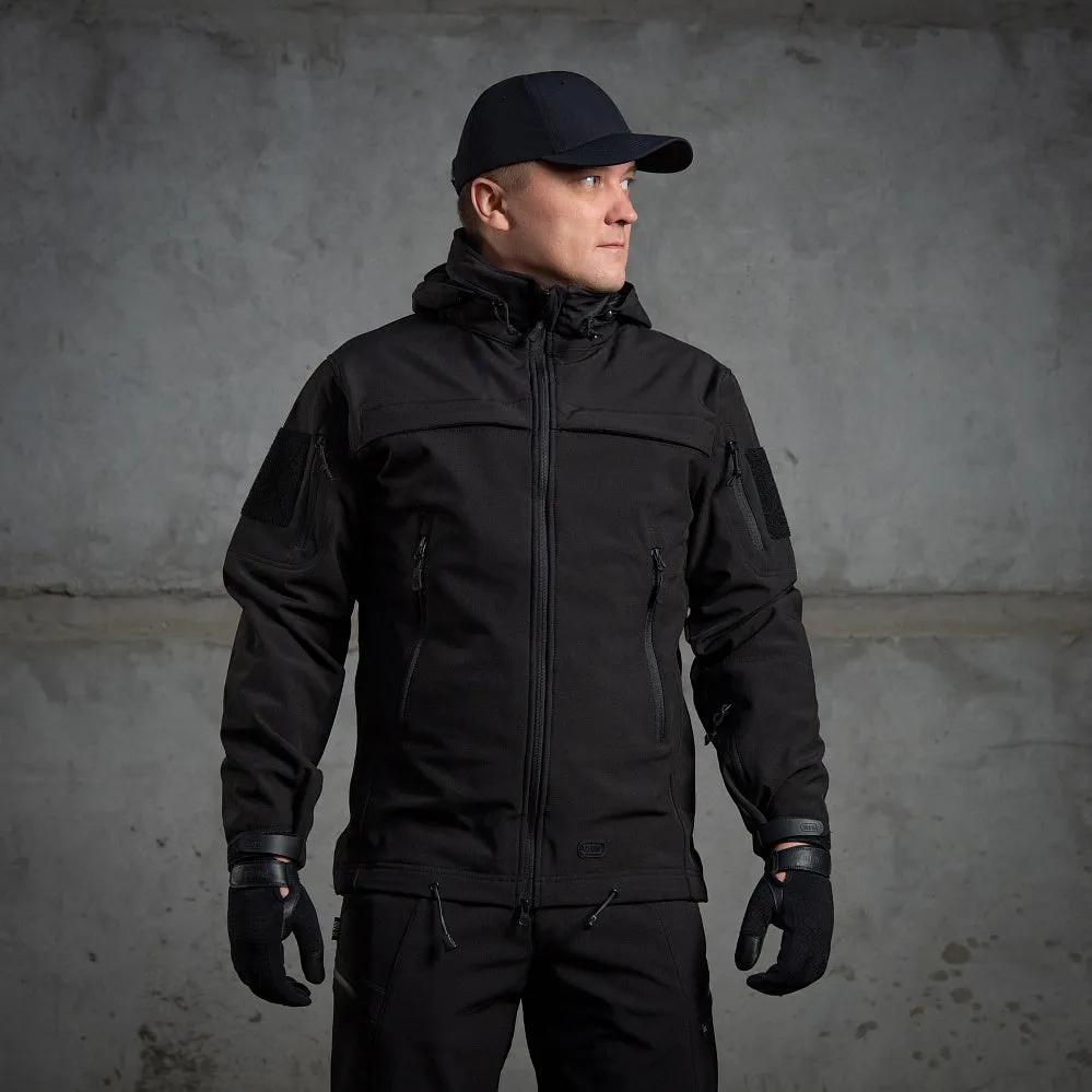 M-Tac Police geaca softshell neagra acces arma