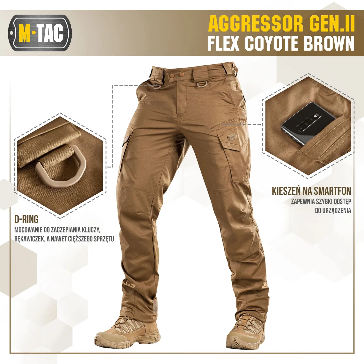 M-Tac Aggressor Gen.II Flex pantaloni Coyote Brown