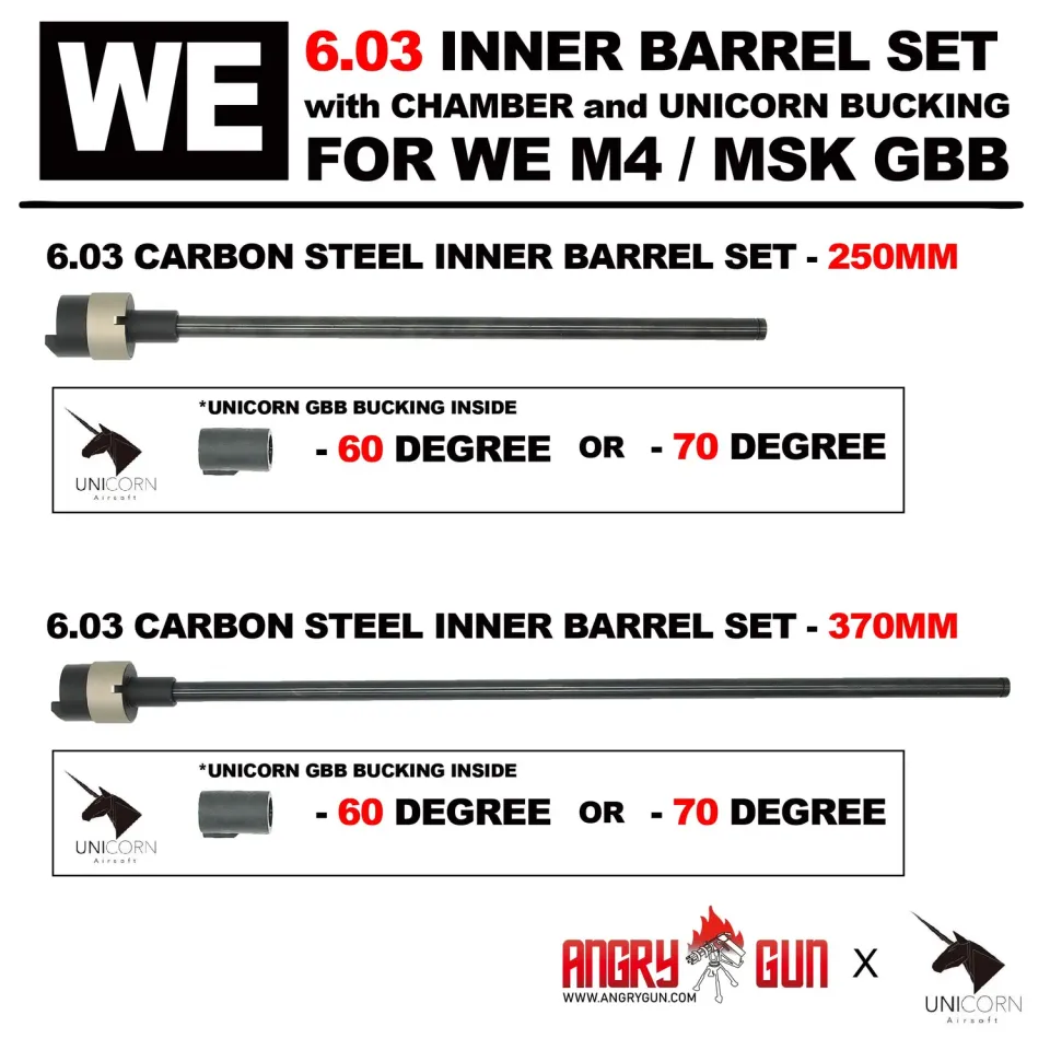 Angry Gun WE Set Teava Interna 6.03mm Inox 250/370mm