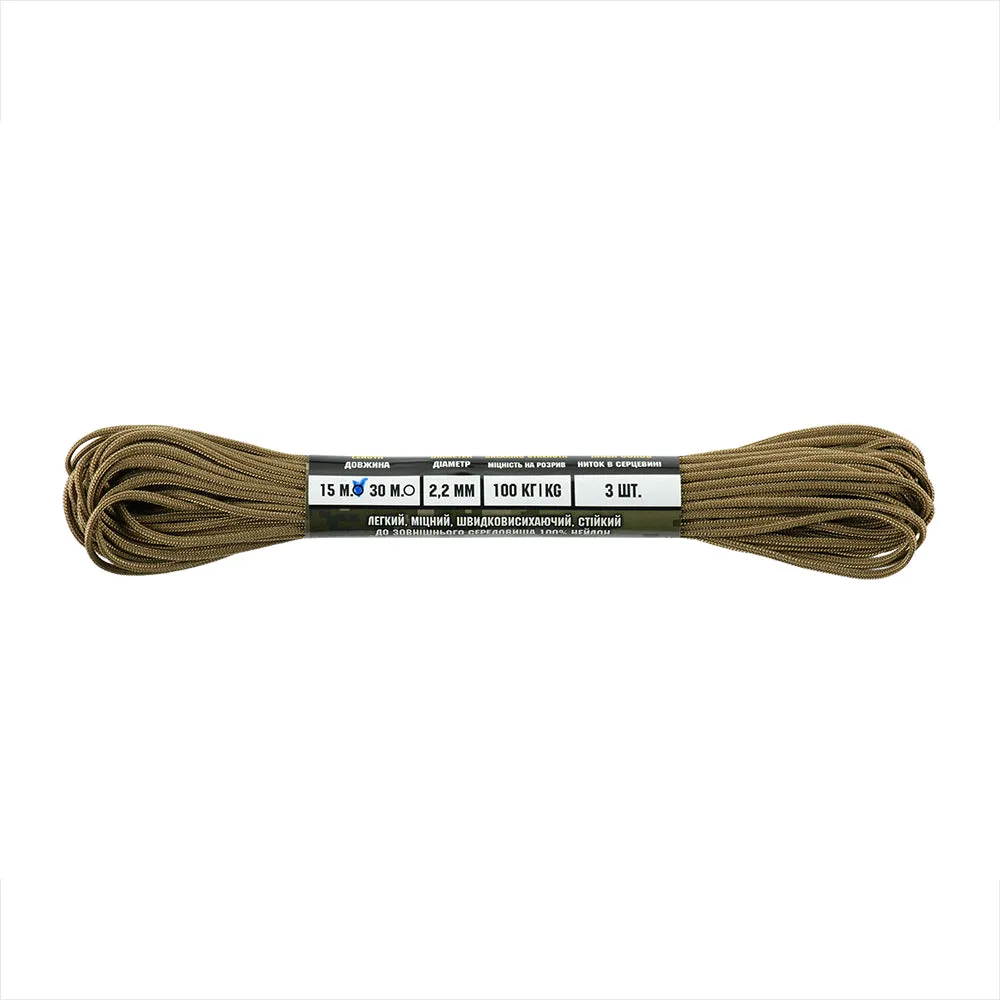 M-Tac Minicord Mil-Spec paracord 2.2mm 15m coyote