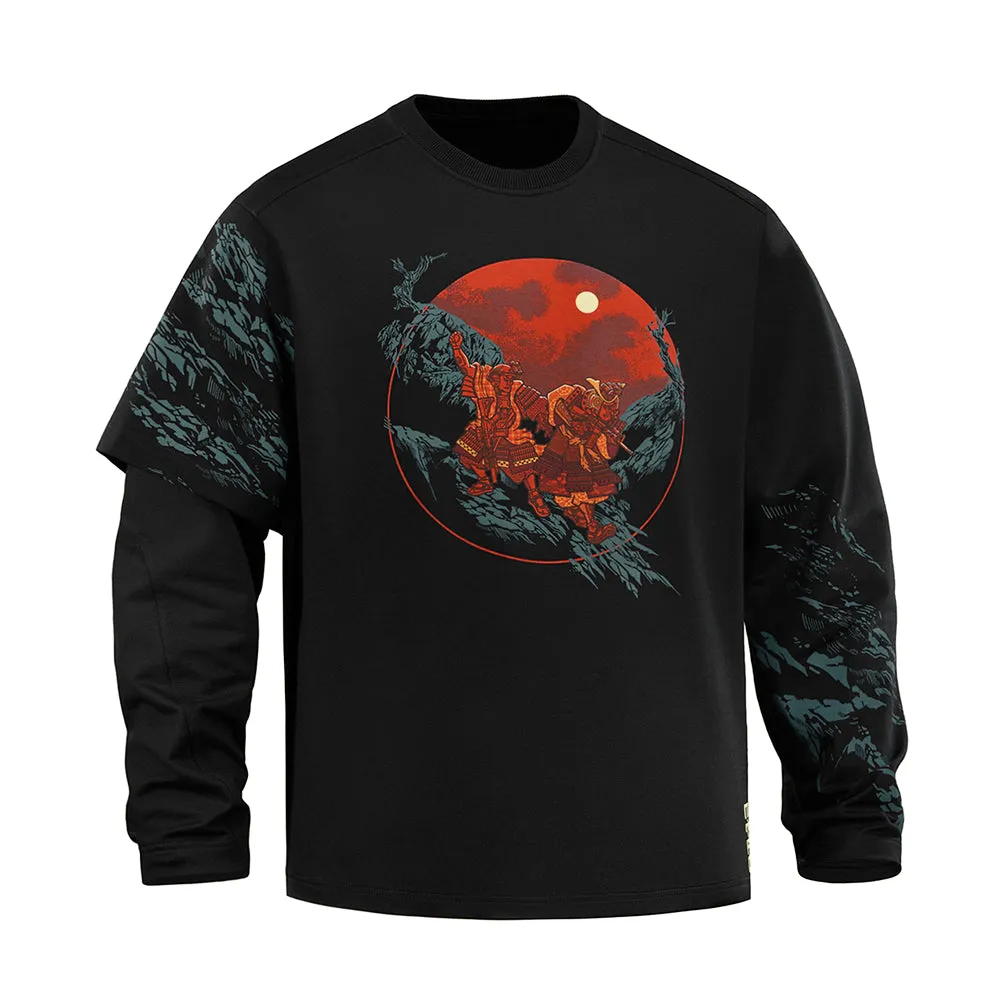 M-Tac Two Samurai hanorac negru oversized bumbac