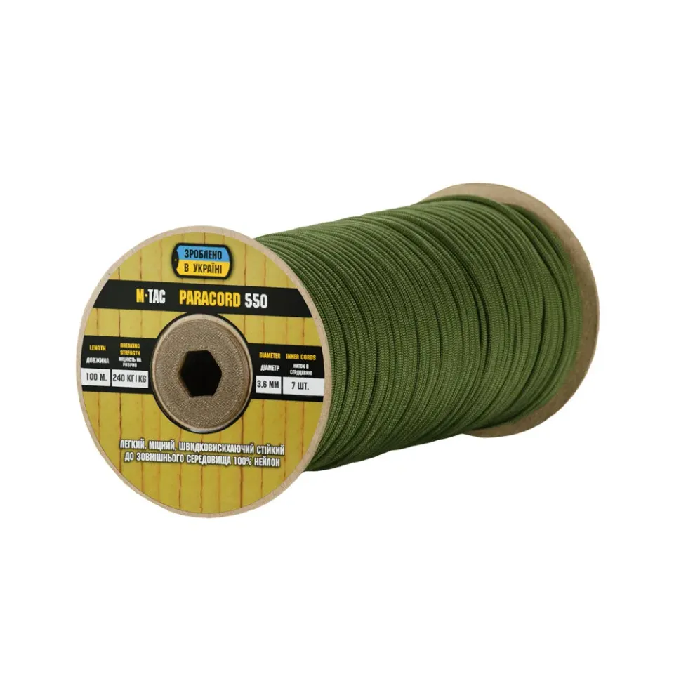 Paracord M-Tac 550 Tip III Army Green 100 m nailon