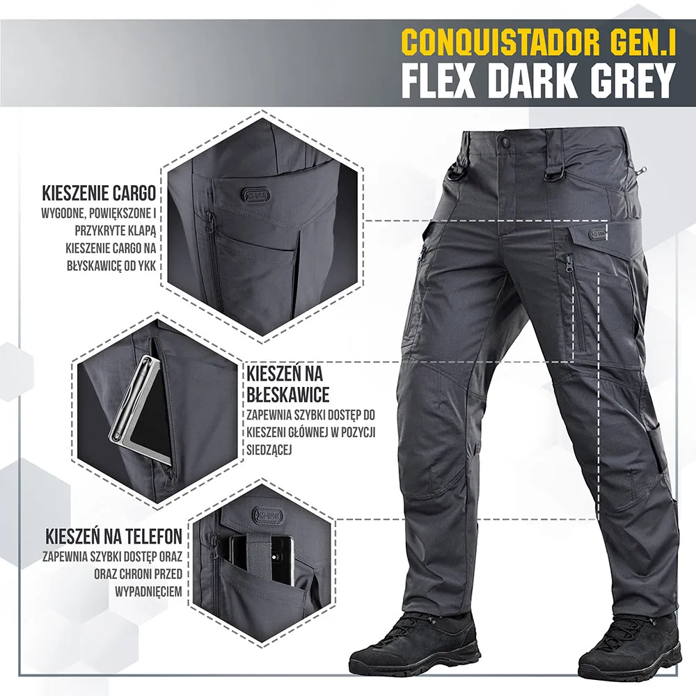 M-Tac Conquistador Gen.I Flex pantaloni gri ripstop