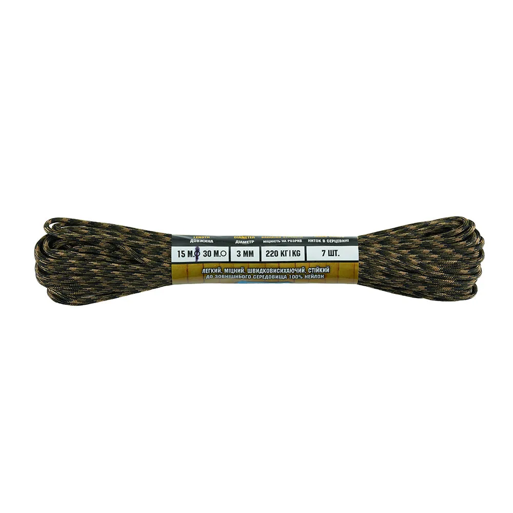 M-Tac 475 paracord 15m Woodland Marpat rezistent
