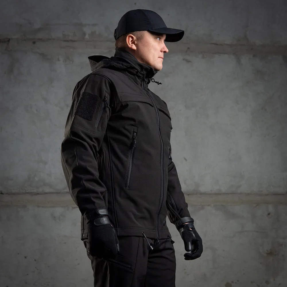 M-Tac Police geaca softshell neagra acces arma