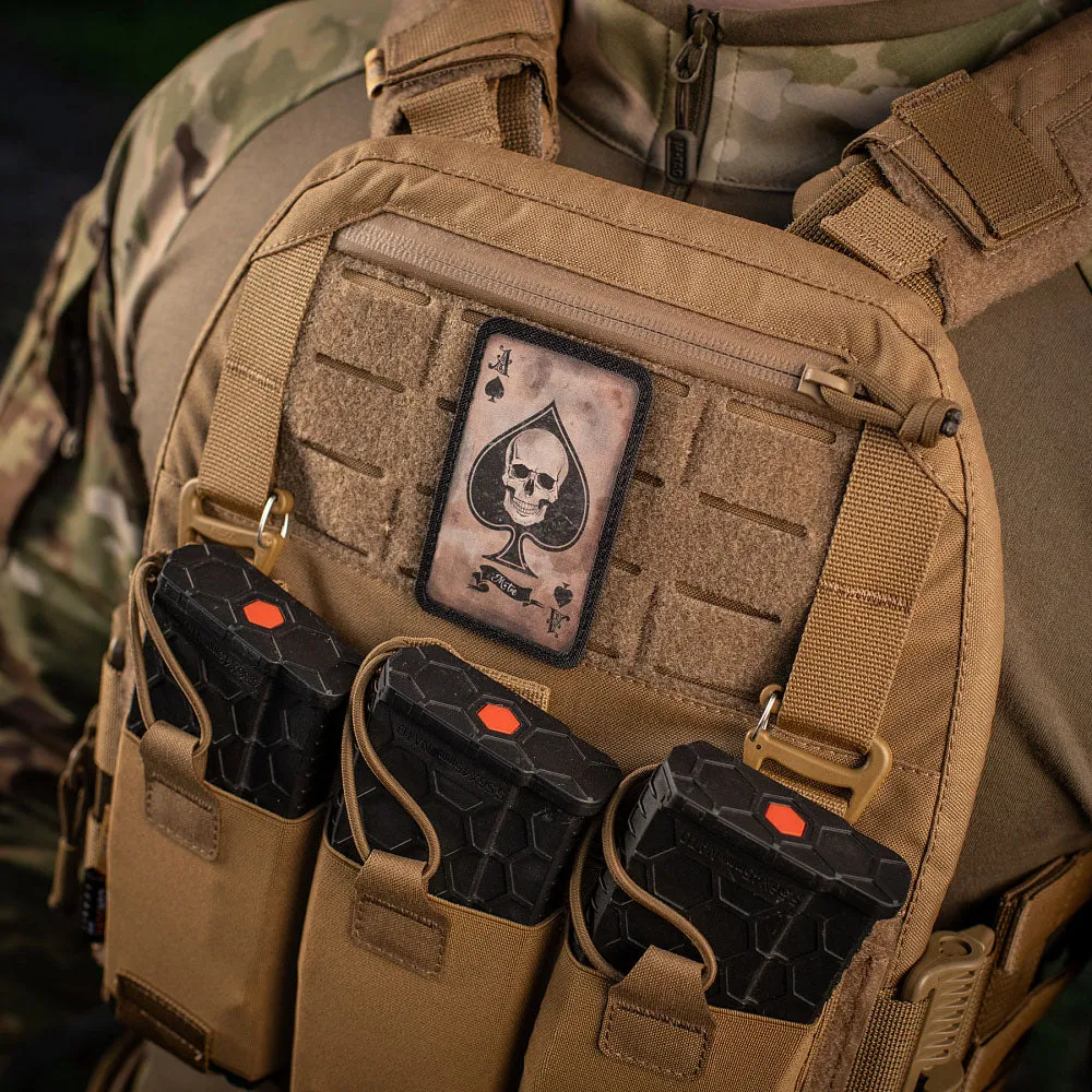 M-Tac Ace of Spades patch coyote black velcro 87mm