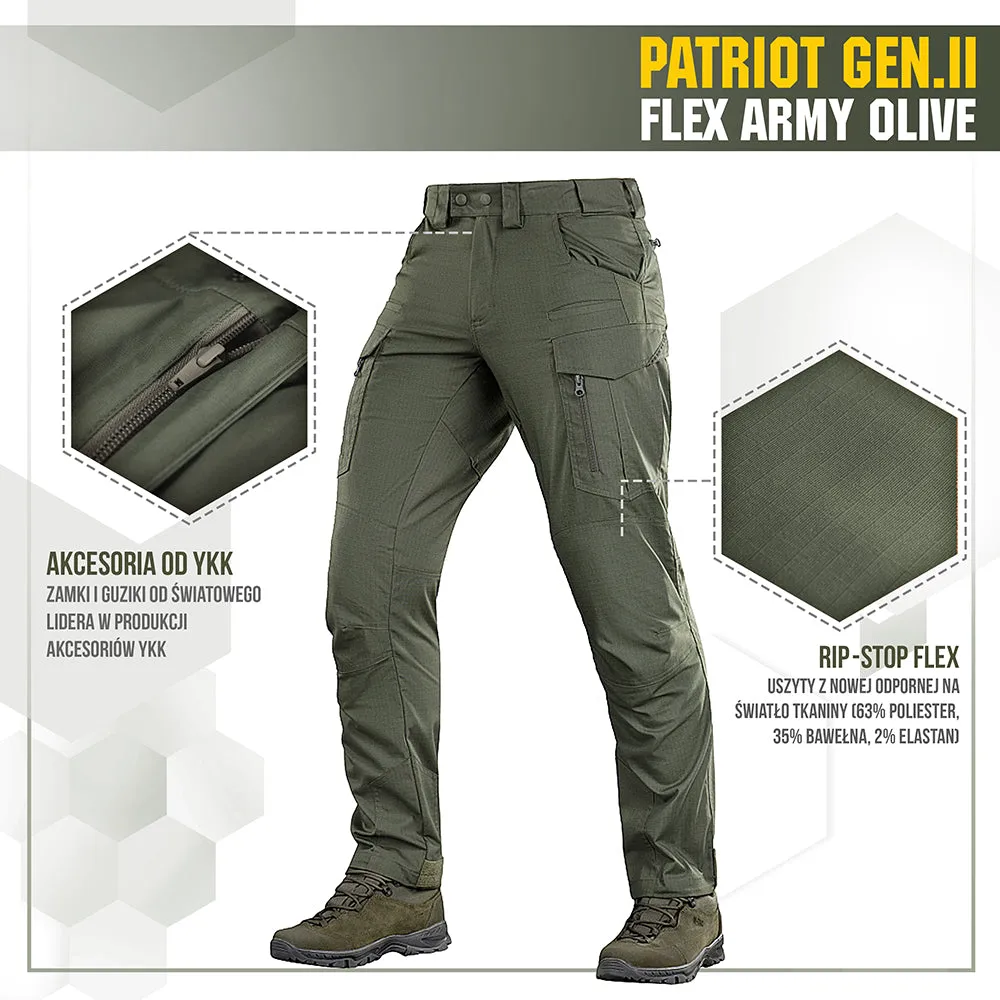 M-Tac Patriot Gen II Flex pantaloni tactici Army Olive ripstop