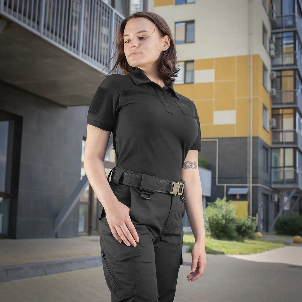M-Tac 65/35 Lady tricou polo dama negru tactic