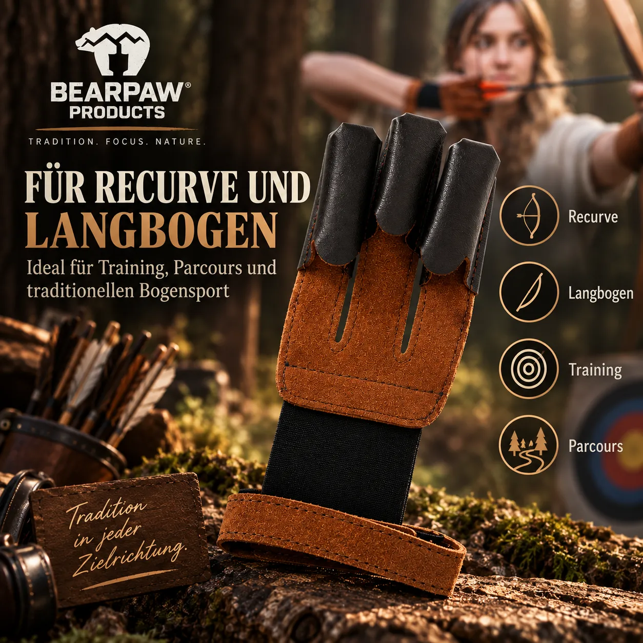 Bearpaw Traditional manusa arc piele M