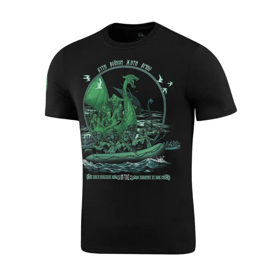 M-Tac Drakar tricou negru bumbac cu elastan