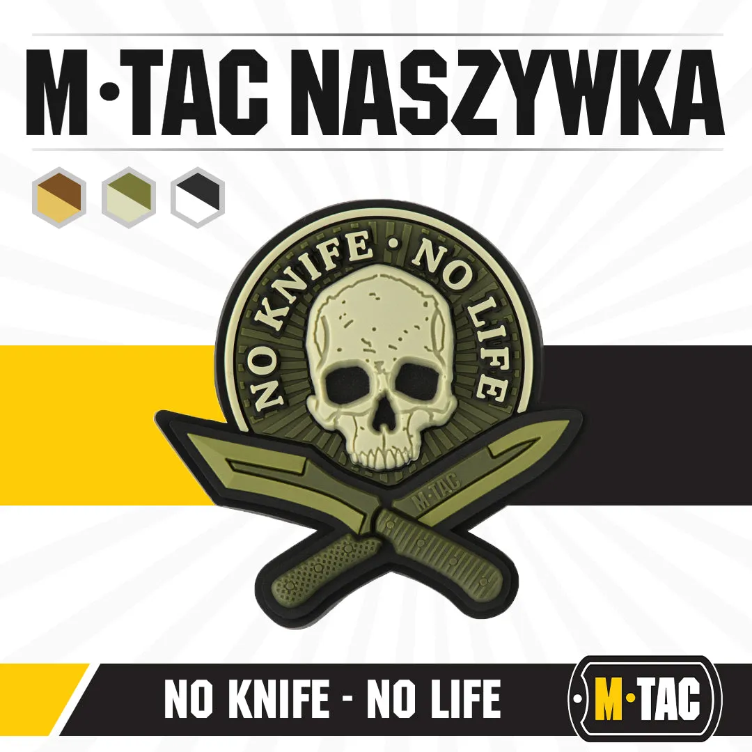 Patch M-Tac No Knife-No Life PVC olive 5x5 cm