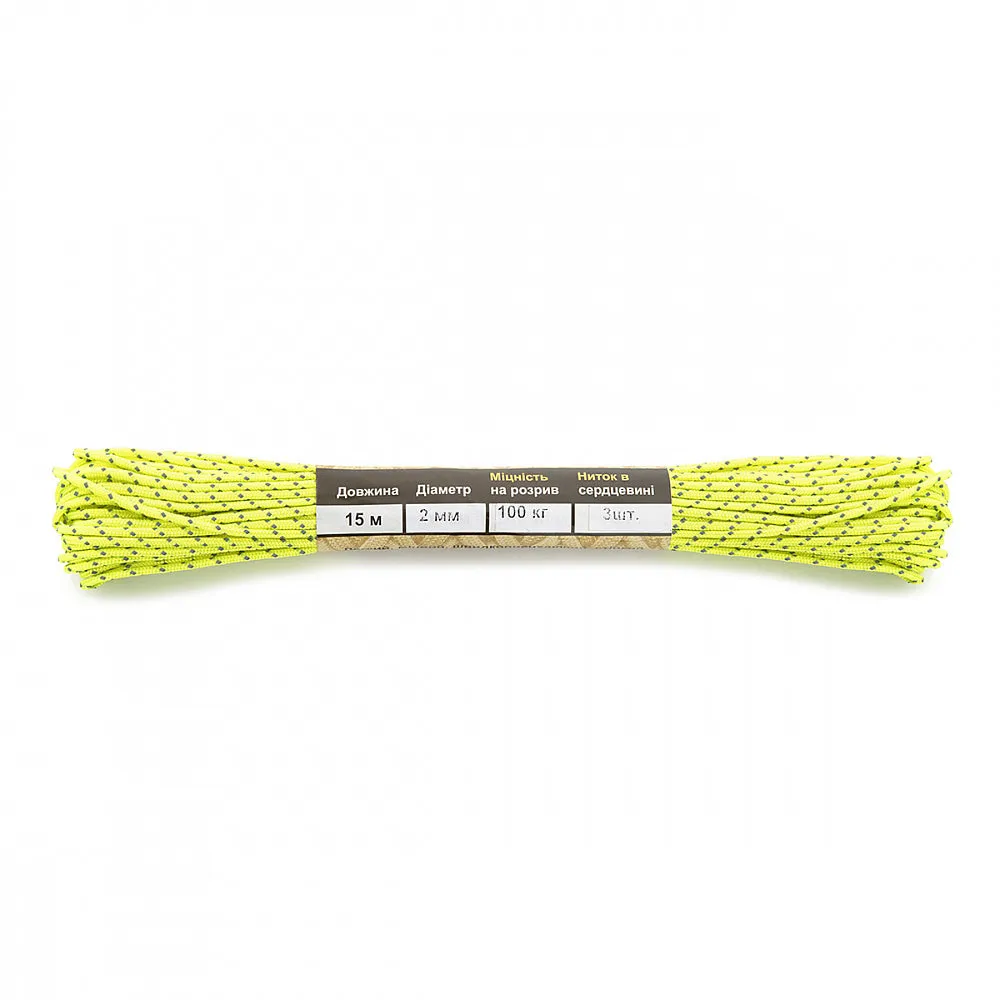 M-Tac Minicord Reflective paracord neon yellow 15m