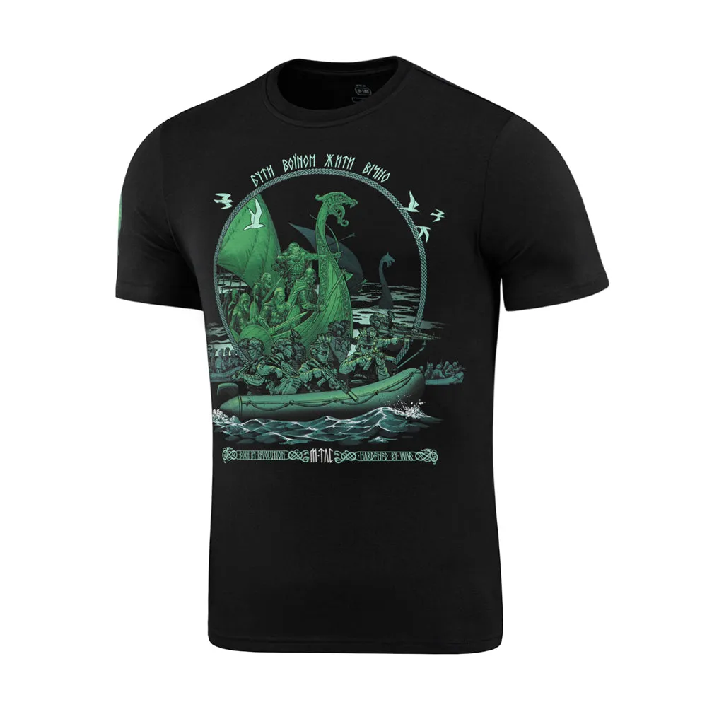 M-Tac Drakar tricou negru bumbac cu elastan