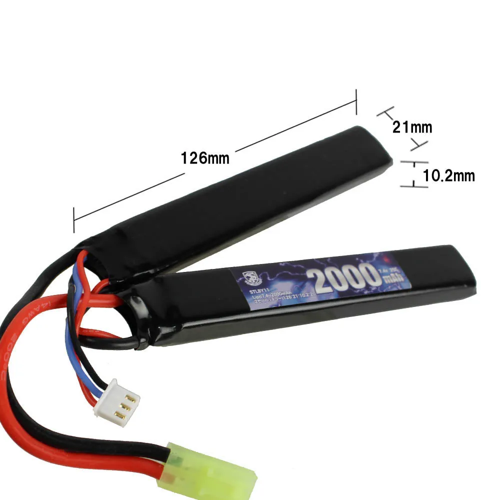 Baterie S&T LiPo 7.4V 2000mAh airsoft 2 bucati